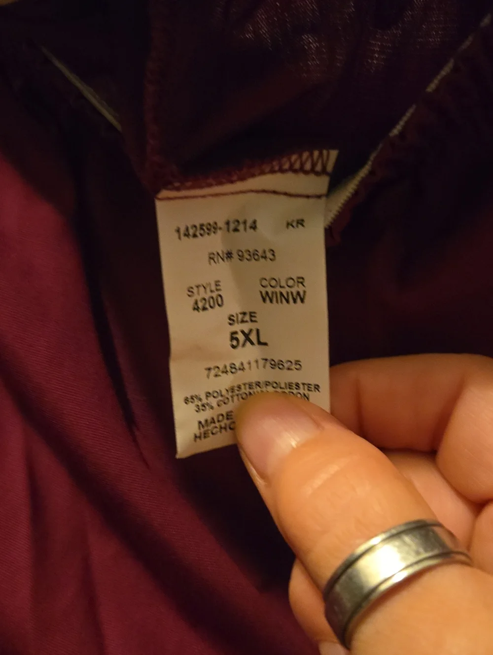 Cherokee Men's Burgandy Wine Elastic-Waist Scrub Pants 5XL